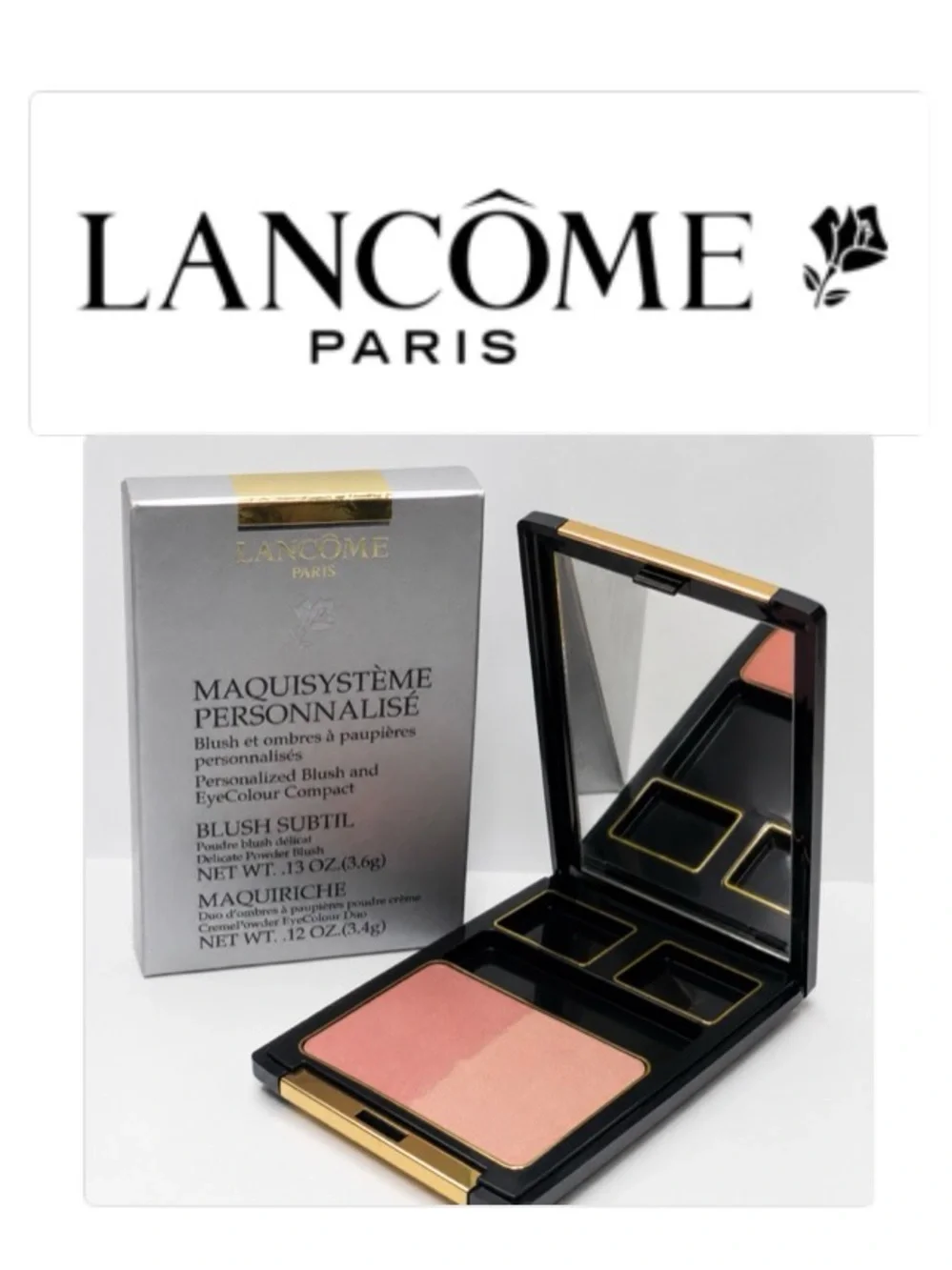 NIB [Lancôme] Subtil Rose Harmonie Oil-Free Powder Maquisysteme Blush Compact